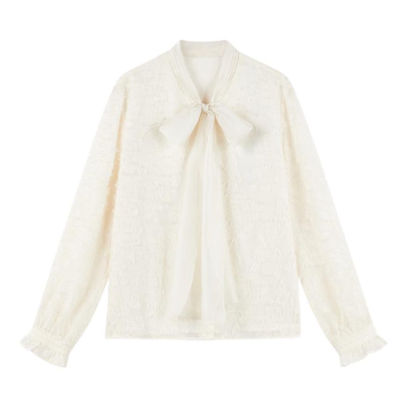 Elegant Lace Blouse with Sheer Cutout Sleeves M
Elegant Lace Blouse with Sheer Cutout Sleeves M