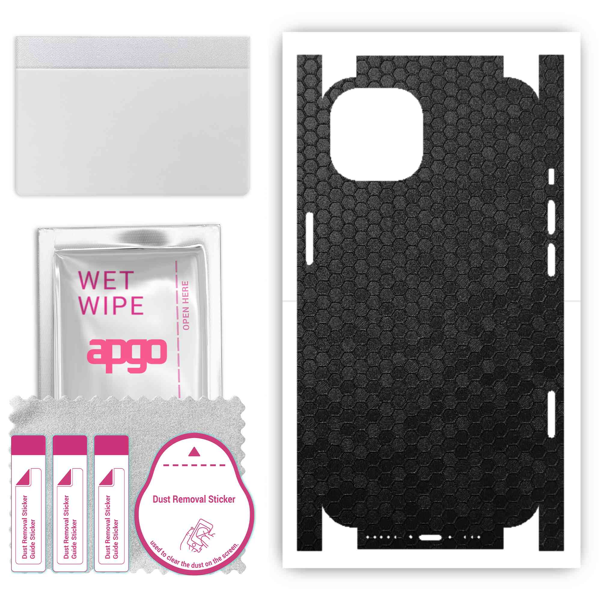 apgo Protective Skin Sticker for the back+sides compatible with Apple iPhone 13, Full Wrap Film, Foil, Vinyl - Pattern Black Honeycomb
apgo Protective Skin Sticker for the back+sides compatible with Apple iPhone 13, Full Wrap Film, Foil, Vinyl - Pattern Black Honeycomb