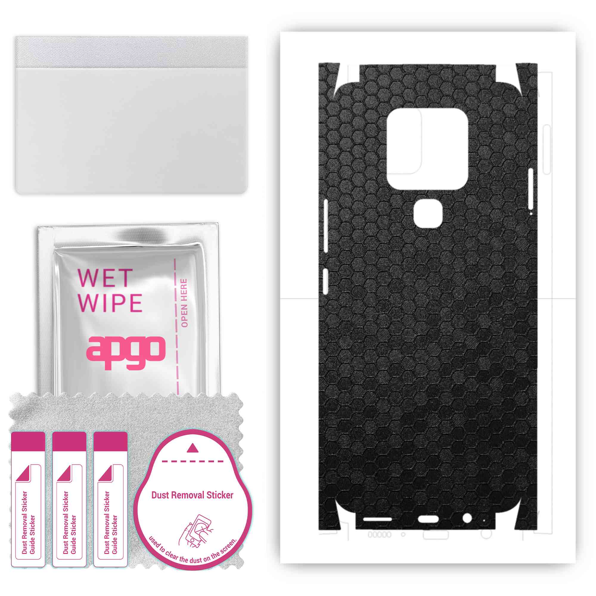Apgo Protective Skin Sticker for the back+sides compatible with Tecno Camon 16, Full Wrap Film, Foil, Vinyl - Pattern Black Honeycomb
Apgo Protective Skin Sticker for the back+sides compatible with Tecno Camon 16, Full Wrap Film, Foil, Vinyl - Pattern Black Honeycomb