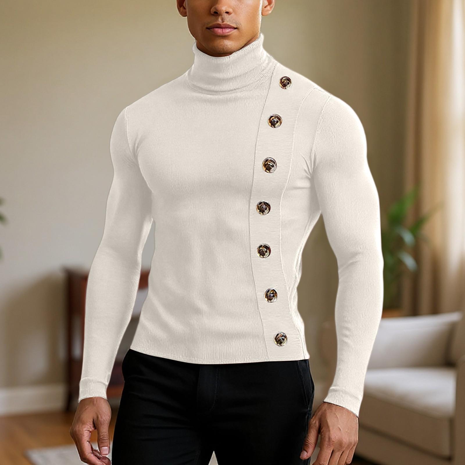 Приталенный топ с высоким воротом и базовой футболкой для мужской повседневной одежды XL белый
Приталенный топ с высоким воротом и базовой футболкой для мужской повседневной одежды XL белый