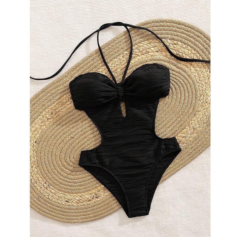 Sexy Front Bow Hollow Out Backless Swimwear Women Black Bandage Cross Tummy Control One Piece Swimsuit Holiday Bathing Suit XL чорний
Sexy Front Bow Hollow Out Backless Swimwear Women Black Bandage Cross Tummy Control One Piece Swimsuit Holiday Bathing Suit XL чорний