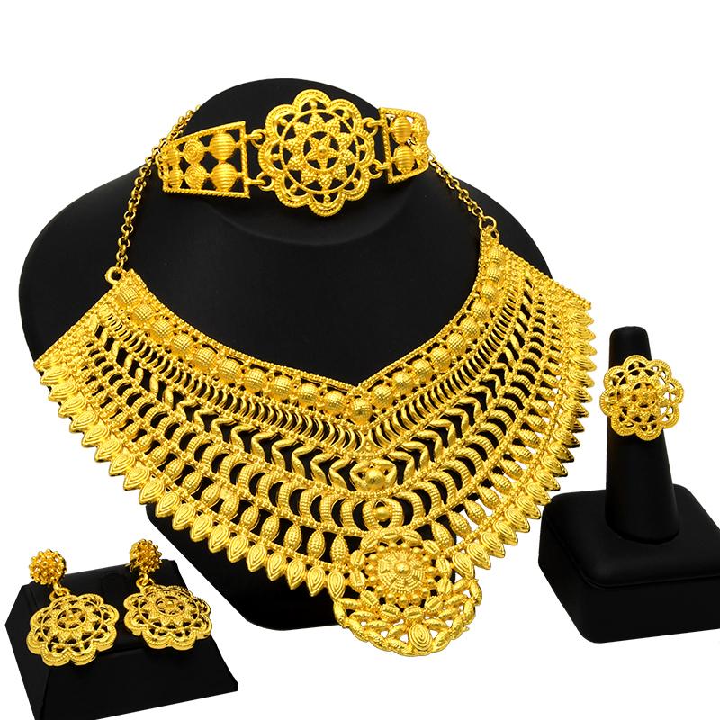 Dubai Jewelry Sets Gold Color Necklace and Earring Set for Women Wedding Party Jewelery Ethiopian Bridal Gifts
Dubai Jewelry Sets Gold Color Necklace and Earring Set for Women Wedding Party Jewelery Ethiopian Bridal Gifts