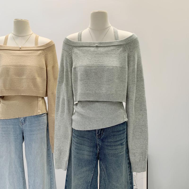 Halterneck One-Shoulder Knit Top & Skirt Set for Women - Korean Style Autumn/Winter Small світло-сірий колір
Halterneck One-Shoulder Knit Top & Skirt Set for Women - Korean Style Autumn/Winter Small світло-сірий колір