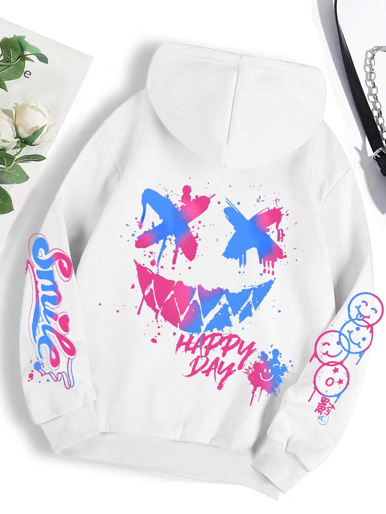 Happy Day Graffiti Print Women Hoodie Street Hip Hop Hoody Fashion Crewneck Versatile Hoodies Vintage Oversize Clothes Female M
Happy Day Graffiti Print Women Hoodie Street Hip Hop Hoody Fashion Crewneck Versatile Hoodies Vintage Oversize Clothes Female M