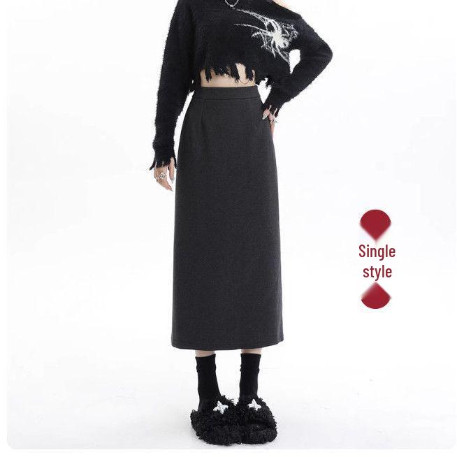 Plush High-Waist Wool Pencil Skirt for Women: Autumn/Winter Fashion with Back Slit and Elegant A-line Cut S - Recommended for below 95 jin
Plush High-Waist Wool Pencil Skirt for Women: Autumn/Winter Fashion with Back Slit and Elegant A-line Cut S - Recommended for below 95 jin