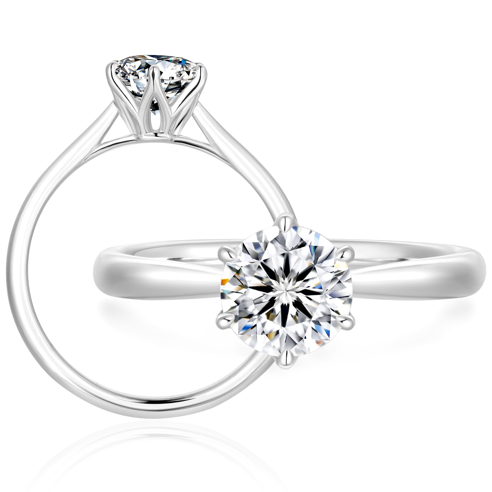 Proposal Ring Moissanite Single Diamond Yubiwa Carat Engagement Ring 925 Silver Moissanite Engagement Ring White Gold Plated Metal Allergy Friendly
Proposal Ring Moissanite Single Diamond Yubiwa Carat Engagement Ring 925 Silver Moissanite Engagement Ring White Gold Plated Metal Allergy Friendly
