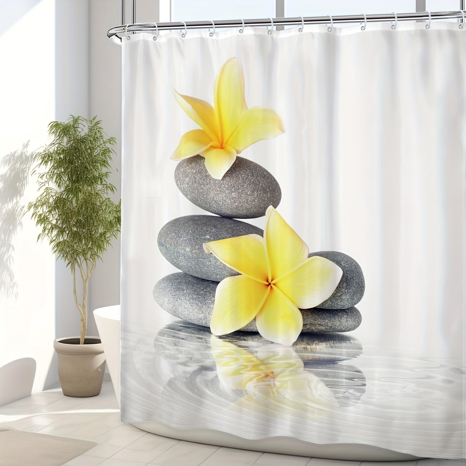 Zen Stones Shower Curtain - Yellow Floral Spa Design, Oriental Aesthetic, Polyester Bathroom Decor W90XH180cm
Zen Stones Shower Curtain - Yellow Floral Spa Design, Oriental Aesthetic, Polyester Bathroom Decor W90XH180cm