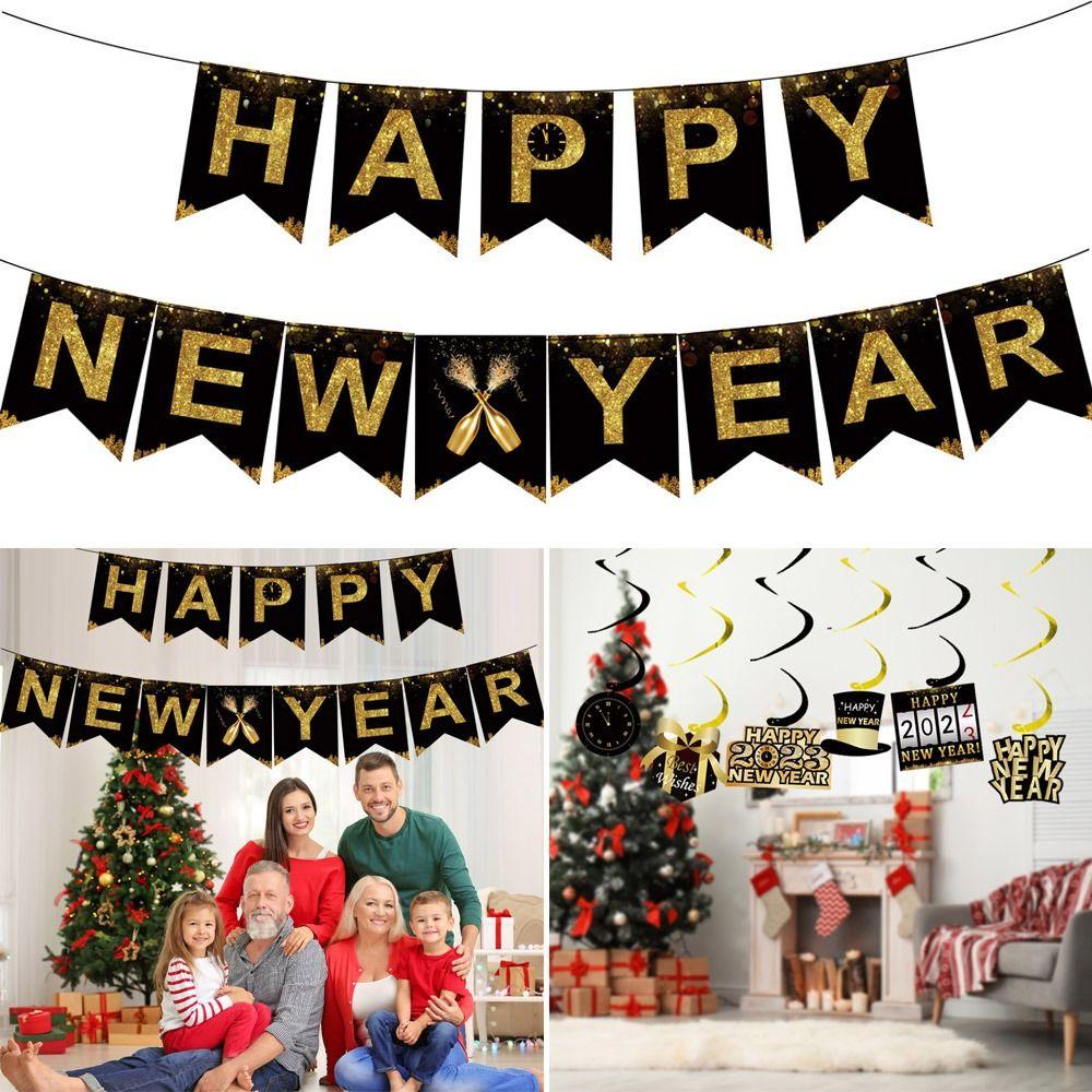 BlackLetter Gold Happy New Year Banner Glittering Hanging Flag DIY Pull Up Banner Home Decorations
BlackLetter Gold Happy New Year Banner Glittering Hanging Flag DIY Pull Up Banner Home Decorations