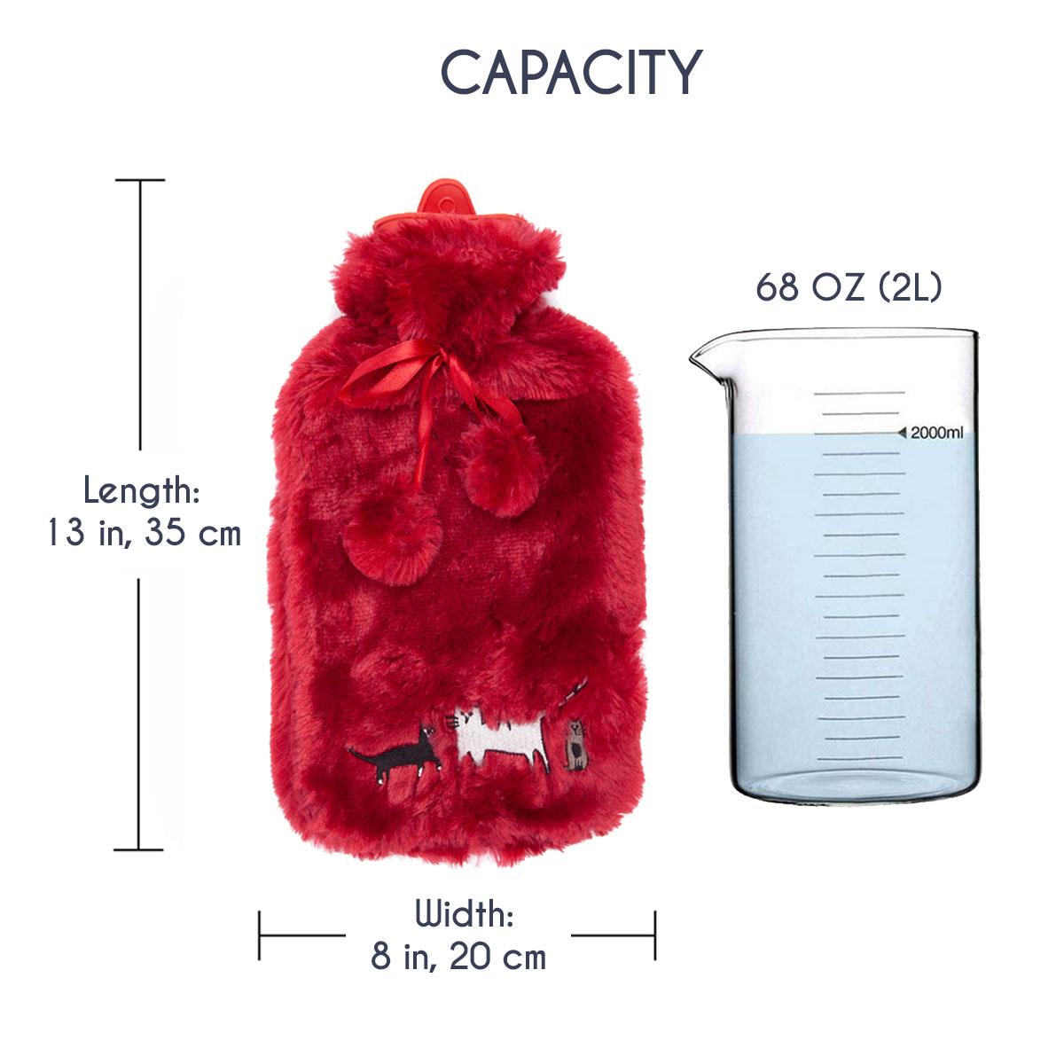 Biggdesign Hot Water Bottle with Soft Plush Cover, 68 OZ / 2L Large, Washable Hot Water Bag for Cramps, Neck and Back Pain, Feet and Shoulders
Biggdesign Hot Water Bottle with Soft Plush Cover, 68 OZ / 2L Large, Washable Hot Water Bag for Cramps, Neck and Back Pain, Feet and Shoulders