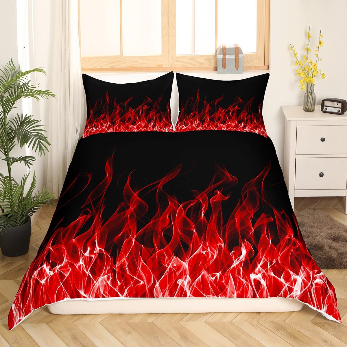 Flame Duvet Cover Sets For Teens Kids Queen Lightweight Down Quilt Covers Bedroom Decor 2 Pillowcases 1 Duvet Cover No Comforter EU Single(135*200cm)3pcs
Flame Duvet Cover Sets For Teens Kids Queen Lightweight Down Quilt Covers Bedroom Decor 2 Pillowcases 1 Duvet Cover No Comforter EU Single(135*200cm)3pcs