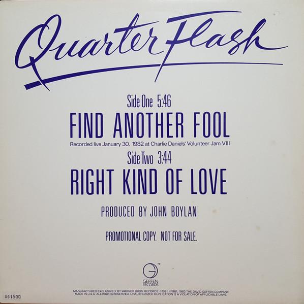 12inch Record QUARTERFLASH Find Another Fool Live Right Ki PROA1031 Geffen Records 1982 US Rock Used
12inch Record QUARTERFLASH Find Another Fool Live Right Ki PROA1031 Geffen Records 1982 US Rock Used