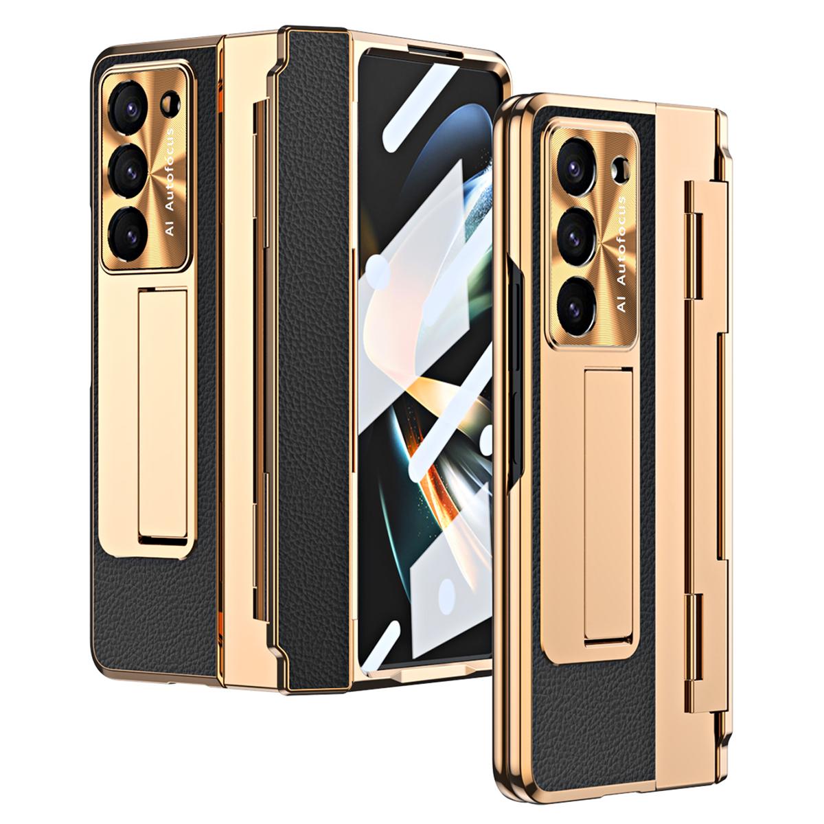 For Samsung Galaxy Z Fold5 5G Kickstand Phone Case PU Leather+PC Shockproof Protective Cover with Tempered Glass Film Rose Gold/Black
For Samsung Galaxy Z Fold5 5G Kickstand Phone Case PU Leather+PC Shockproof Protective Cover with Tempered Glass Film Rose Gold/Black