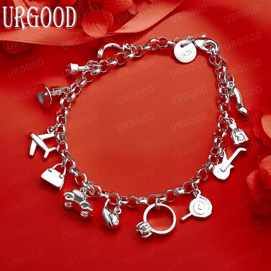 925 Sterling Silver Handbag Car Pendant Bracelet Fashion Gift Jewelry 20CM
925 Sterling Silver Handbag Car Pendant Bracelet Fashion Gift Jewelry 20CM