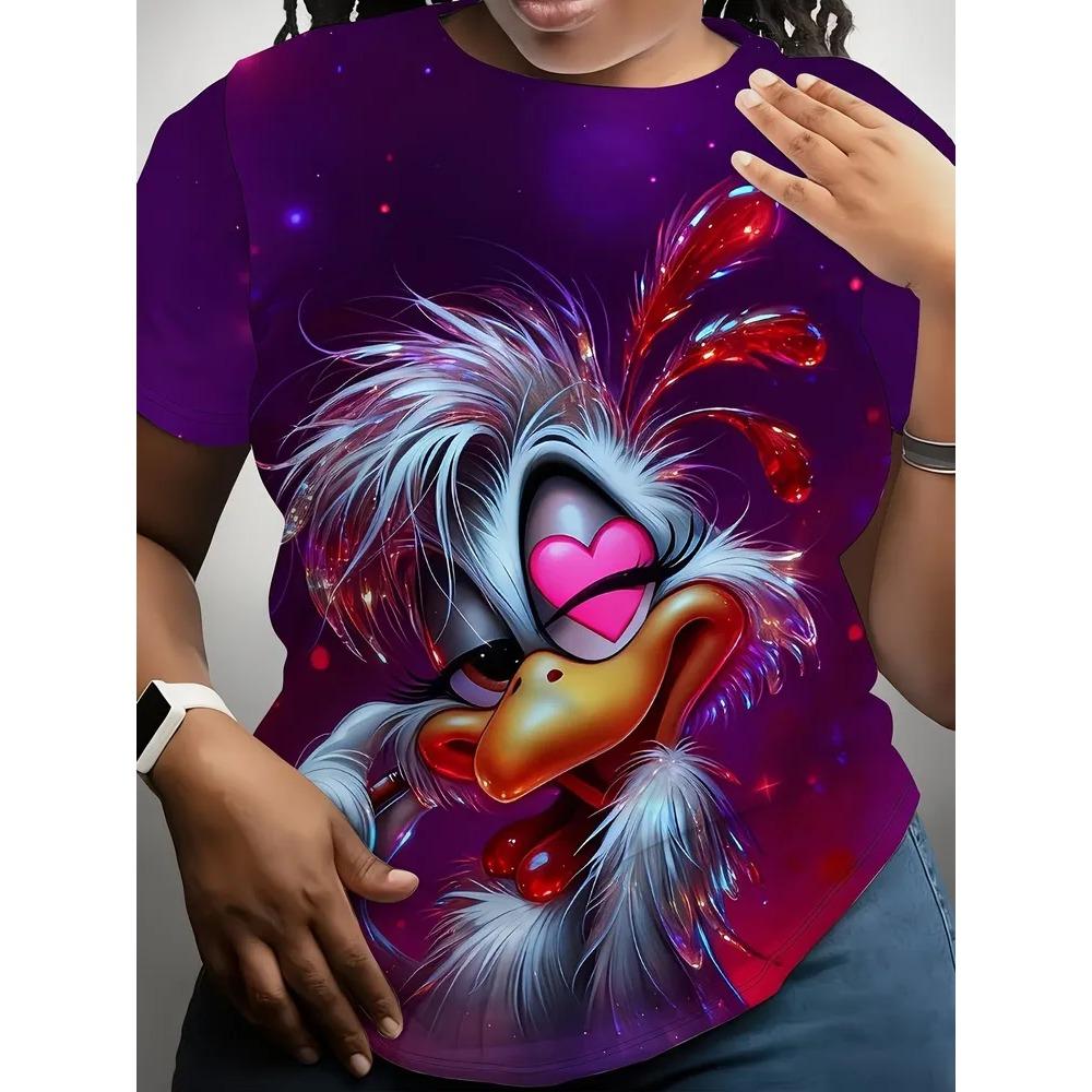 Summer Women Fun Expression 3D Printed Short Sleeved T-shirt Fashionable Comfortable Soft Breathable Large Loose T-shirt S
Summer Women Fun Expression 3D Printed Short Sleeved T-shirt Fashionable Comfortable Soft Breathable Large Loose T-shirt S