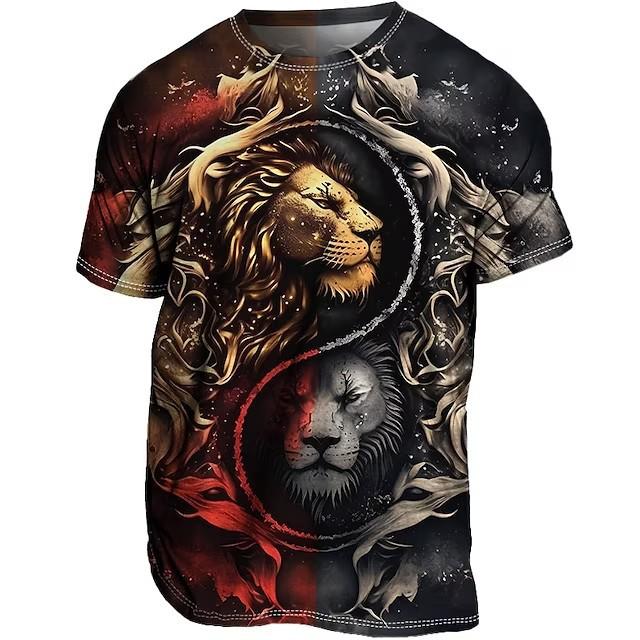 Футболка с животным 3d принтом льва Fierce Beast Мужская одежда Уличная повседневная свободная футболка с короткими рукавами большого размера Трендовый мужской топ
Футболка с животным 3d принтом льва Fierce Beast Мужская одежда Уличная повседневная свободная футболка с короткими рукавами большого размера Трендовый мужской топ