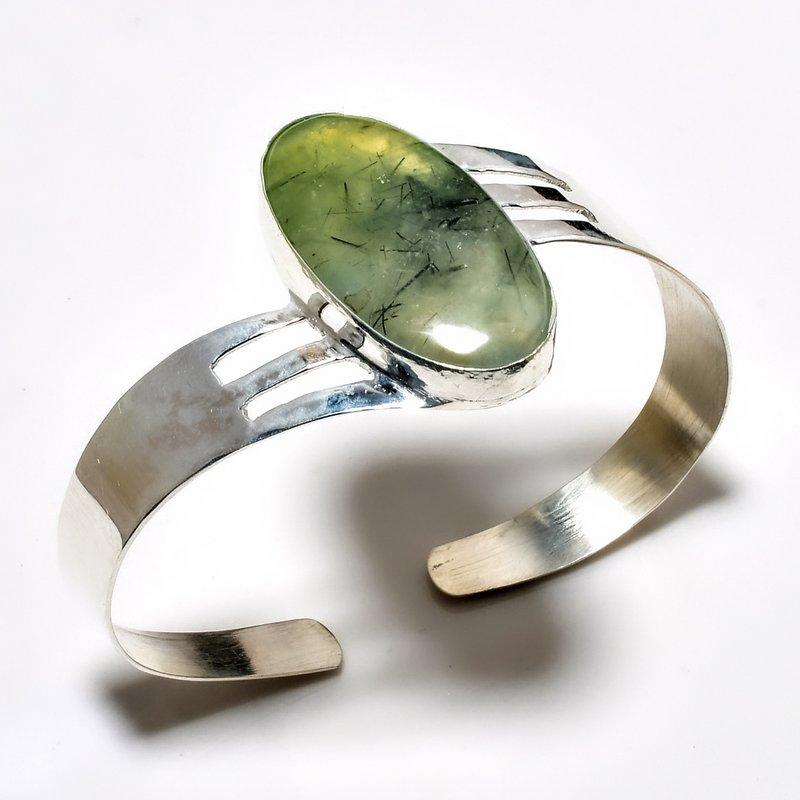 Пренит драгоценный камень 925 посеребренный ювелирный браслет ручной работы
Пренит драгоценный камень 925 посеребренный ювелирный браслет ручной работы