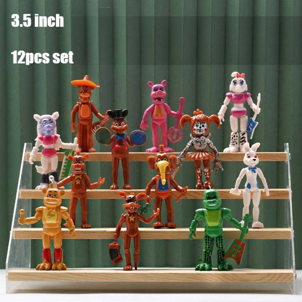 12pcs 3.5 inch FNAF Security Breach Series Bonnie Bear Action Figure Luminous Detachable Joint Freddy Pvc Model Toys
12pcs 3.5 inch FNAF Security Breach Series Bonnie Bear Action Figure Luminous Detachable Joint Freddy Pvc Model Toys