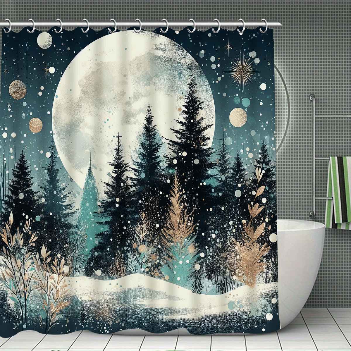 Счастливого Рождества 4 шт. Рождественские украшения набор шторки для душа, шторка для душа, коврик для ванной, U-образный коврик для туалета, туалет 90x180cm
Счастливого Рождества 4 шт. Рождественские украшения набор шторки для душа, шторка для душа, коврик для ванной, U-образный коврик для туалета, туалет 90x180cm