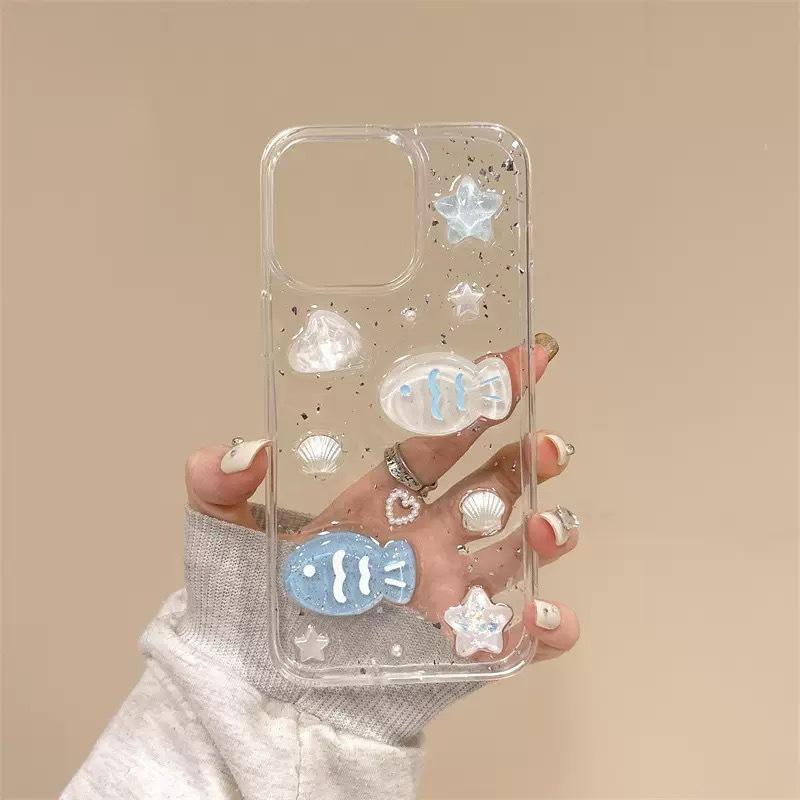 Ocean Fresh Ins Style Mobile Phone Case for IPhone17 Shell Silver Foil Glitter for Apple15Promax Fish For iPhone 17Promax
Ocean Fresh Ins Style Mobile Phone Case for IPhone17 Shell Silver Foil Glitter for Apple15Promax Fish For iPhone 17Promax