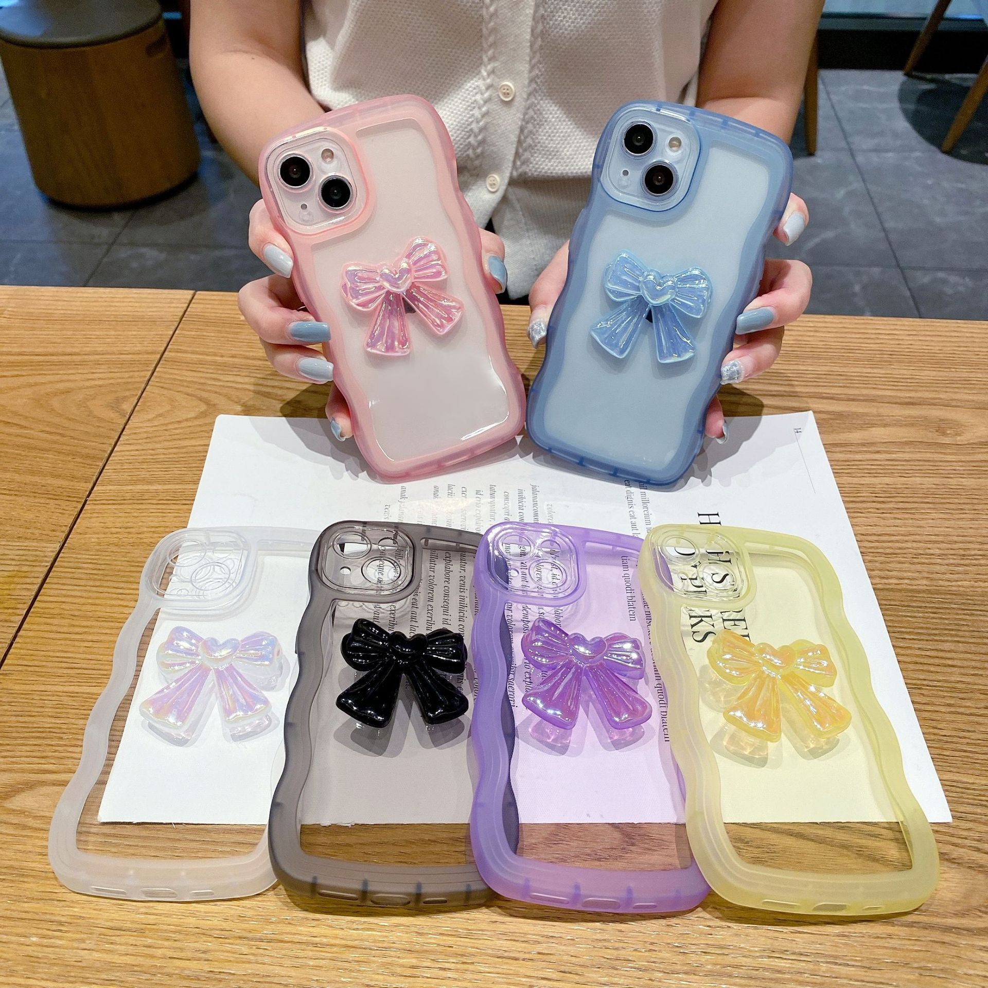 Applicable To Apple 15 Wavy Side Colorful Bow Mobile Phone Case IPhone 12ins Style Simple Color Transparent Protective Case 15PROMAX
Applicable To Apple 15 Wavy Side Colorful Bow Mobile Phone Case IPhone 12ins Style Simple Color Transparent Protective Case 15PROMAX
