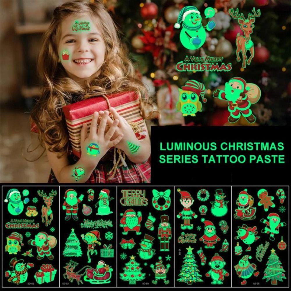 Santa Xmas Gifts Party Decorations Temporary Tattoo Luminous Tattoo Sticker Christmas Tattoo 10sheets/set
Santa Xmas Gifts Party Decorations Temporary Tattoo Luminous Tattoo Sticker Christmas Tattoo 10sheets/set