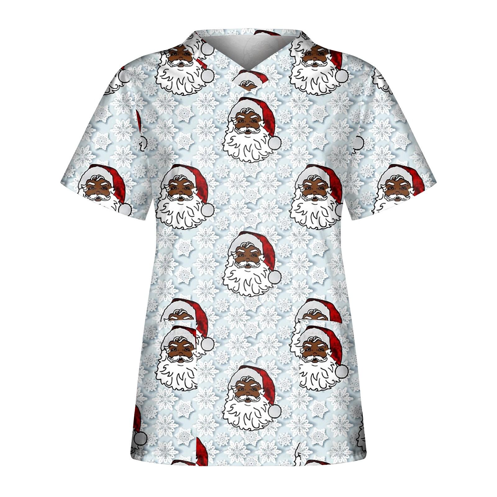 Женское рождественское платье с принтом, топ с коротким рукавом и v-образным вырезом, рабочая одежда, повседневный топ с карманами XXL белый
Женское рождественское платье с принтом, топ с коротким рукавом и v-образным вырезом, рабочая одежда, повседневный топ с карманами XXL белый