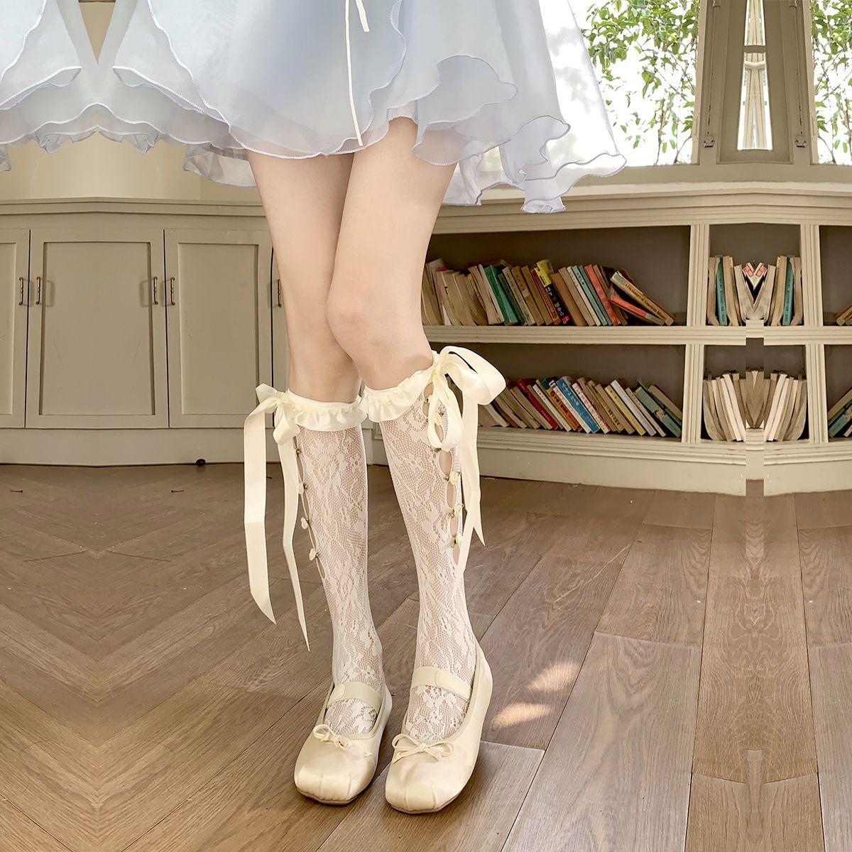 Japanese Style Satin Ruffle 3D Rose Calf Socks | Sweet Lace Hollow Ribbon Bowknot Knee High Socks
Japanese Style Satin Ruffle 3D Rose Calf Socks | Sweet Lace Hollow Ribbon Bowknot Knee High Socks