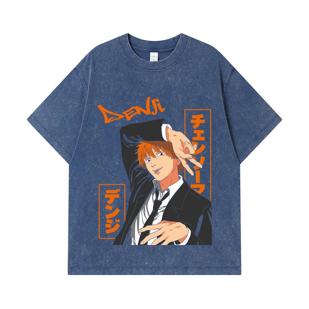 275 GSM Washed T-shirts 100% Cotton Chainsaw Man V56 Denji Print Unisex Heavy Cotton T Shirt 2XL королівський синій колір
275 GSM Washed T-shirts 100% Cotton Chainsaw Man V56 Denji Print Unisex Heavy Cotton T Shirt 2XL королівський синій колір