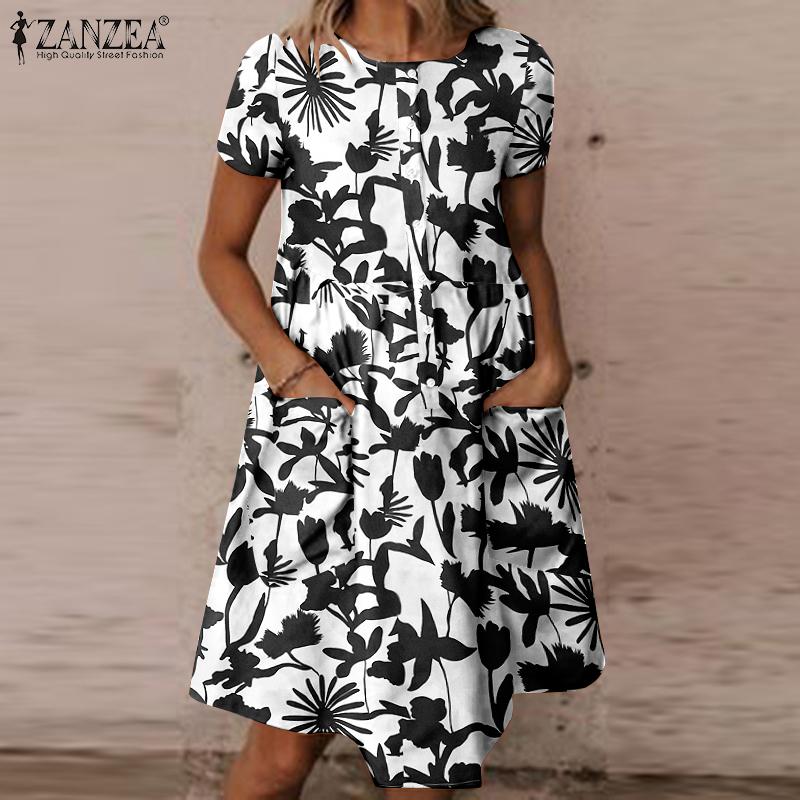 ZANZEA Летнее повседневное платье с коротким рукавом с коротким рукавом и свободным принтом ZANZEA
ZANZEA Летнее повседневное платье с коротким рукавом с коротким рукавом и свободным принтом ZANZEA