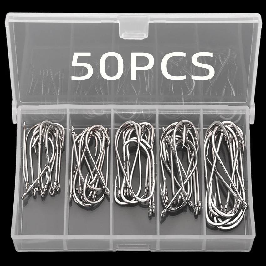 -Fishing Hooks, Sea Barbed Fishing Lures, Shank Beak, Live Bait Holder, Carp Fishing Jig, Worm Hooks Accessories ,50Pcs
-Fishing Hooks, Sea Barbed Fishing Lures, Shank Beak, Live Bait Holder, Carp Fishing Jig, Worm Hooks Accessories ,50Pcs