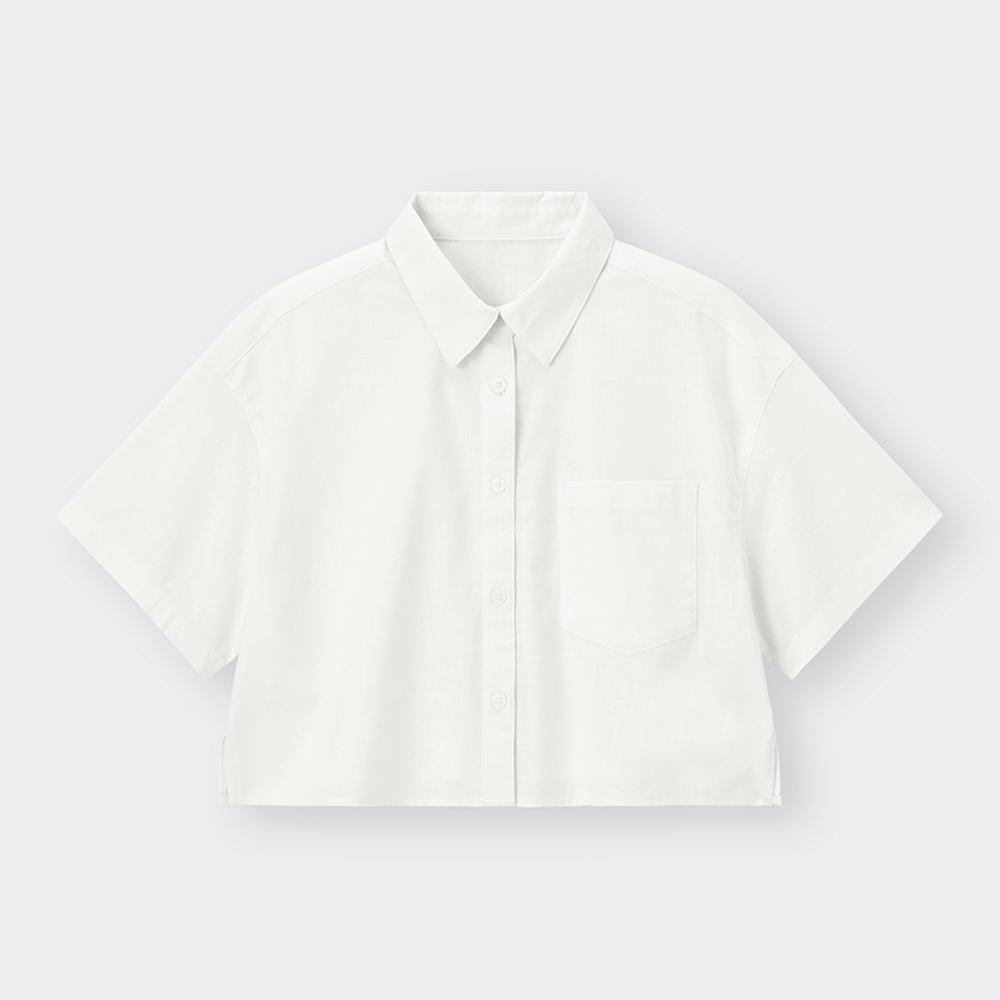 Укороченная рубашка из смесового льна GU by Uniqlo с короткими рукавами + OS, спецификация США
Укороченная рубашка из смесового льна GU by Uniqlo с короткими рукавами + OS, спецификация США