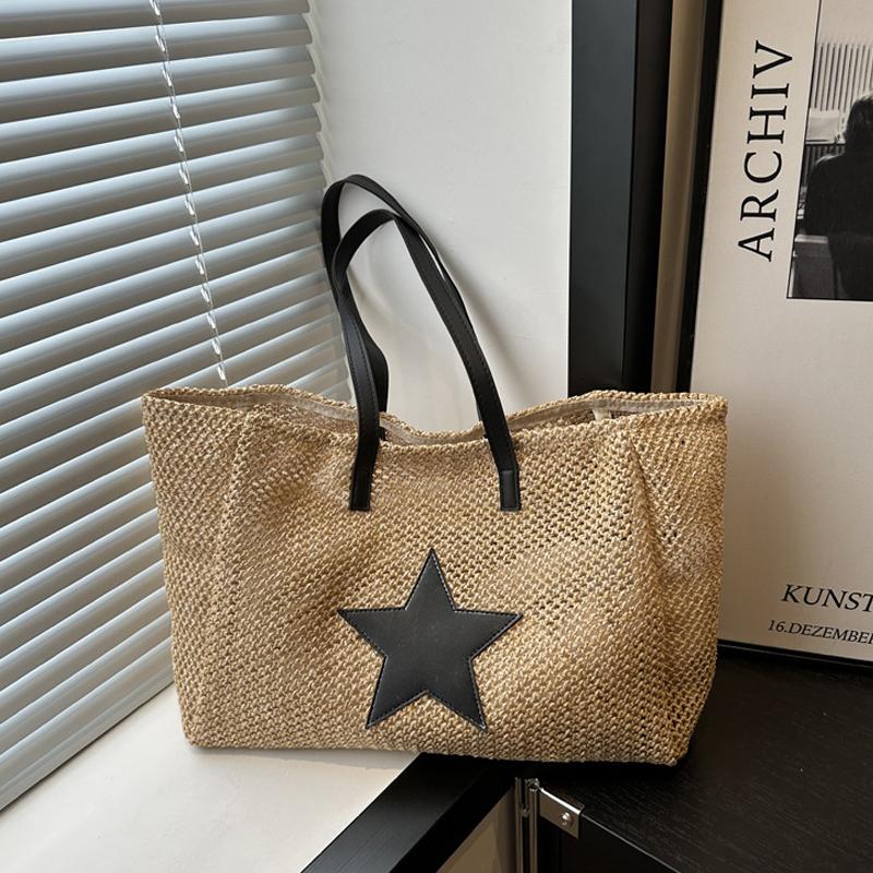 Yogodlns Fashion Star Straw Beach Bag Large Capacity Summer Shoulder Underarm Bag Holiday Travel Handbag for Women 38.5x13x26.5cm
Yogodlns Fashion Star Straw Beach Bag Large Capacity Summer Shoulder Underarm Bag Holiday Travel Handbag for Women 38.5x13x26.5cm