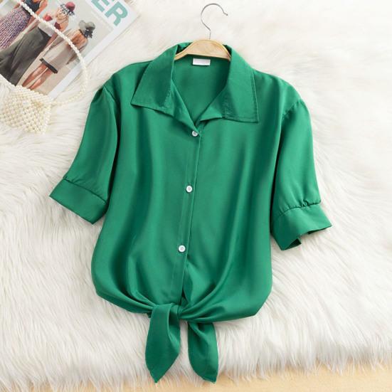 Women Shirt Summer Short Sleeve Casual Shirt Lapel Solid Color Breathable Women Blouse for Office Travel XXL білий
Women Shirt Summer Short Sleeve Casual Shirt Lapel Solid Color Breathable Women Blouse for Office Travel XXL білий