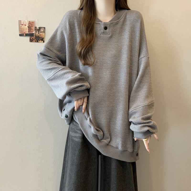 Plus Size Slimming Loose Fit Long Sleeve Mid-Length Split T-Shirt for Women 4XL (Recommended 90-100 kg) світло-сірий колір
Plus Size Slimming Loose Fit Long Sleeve Mid-Length Split T-Shirt for Women 4XL (Recommended 90-100 kg) світло-сірий колір