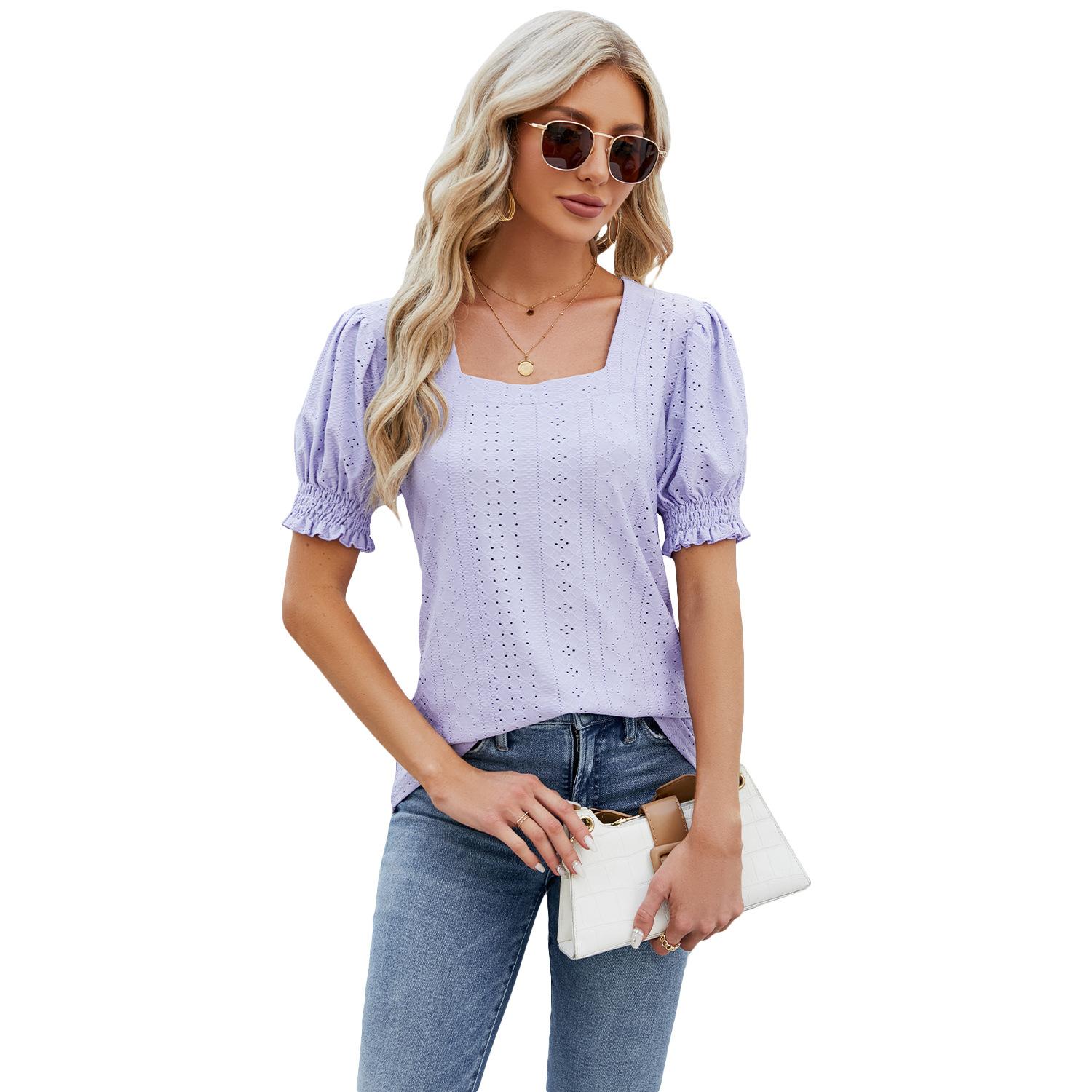 Жіноча футболка весна-літо Жакардовий квадратний виріз, однотонна вільна футболка з рукавами-пухирями 2XL фіолетовий
Жіноча футболка весна-літо Жакардовий квадратний виріз, однотонна вільна футболка з рукавами-пухирями 2XL фіолетовий