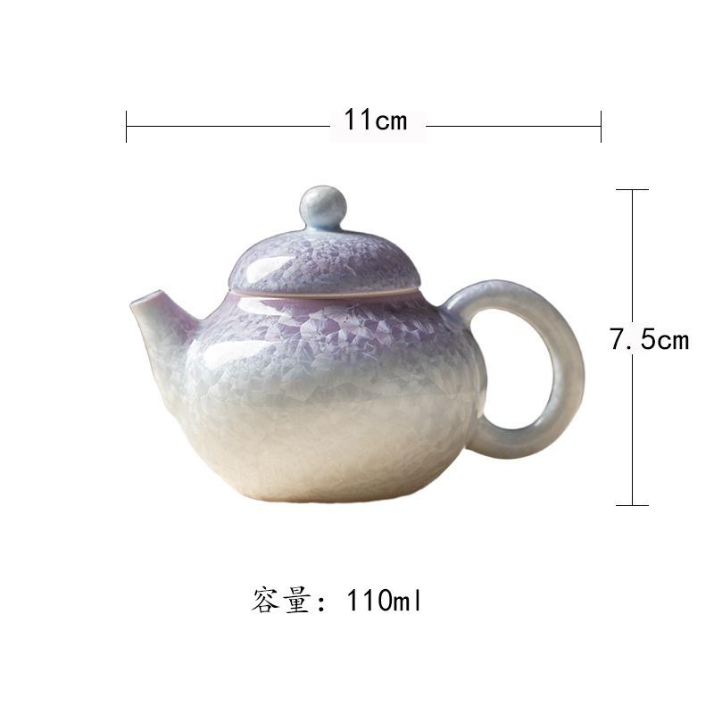 110ml Crystal Glaze Teapot Handmade Tea Infuser Pot Household Tea Soaking Kettle With Ball Hole Flower Tea Chinese Tea Set Gift
110ml Crystal Glaze Teapot Handmade Tea Infuser Pot Household Tea Soaking Kettle With Ball Hole Flower Tea Chinese Tea Set Gift