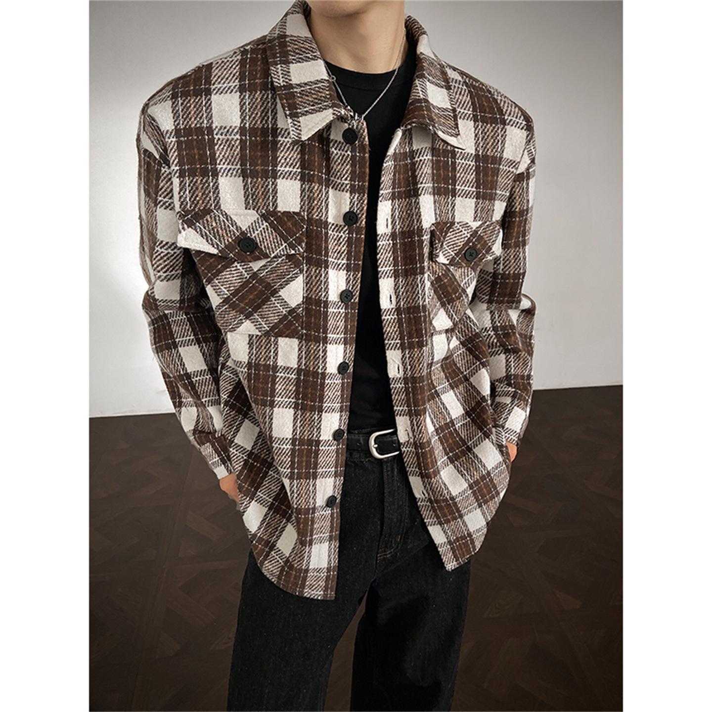 Men s Retro Black Plaid Heavyweight Wool Coat - Lazy Style, High-End Feel, Regular Fit for Autumn/Winter Extra Large кавовий
Men s Retro Black Plaid Heavyweight Wool Coat - Lazy Style, High-End Feel, Regular Fit for Autumn/Winter Extra Large кавовий