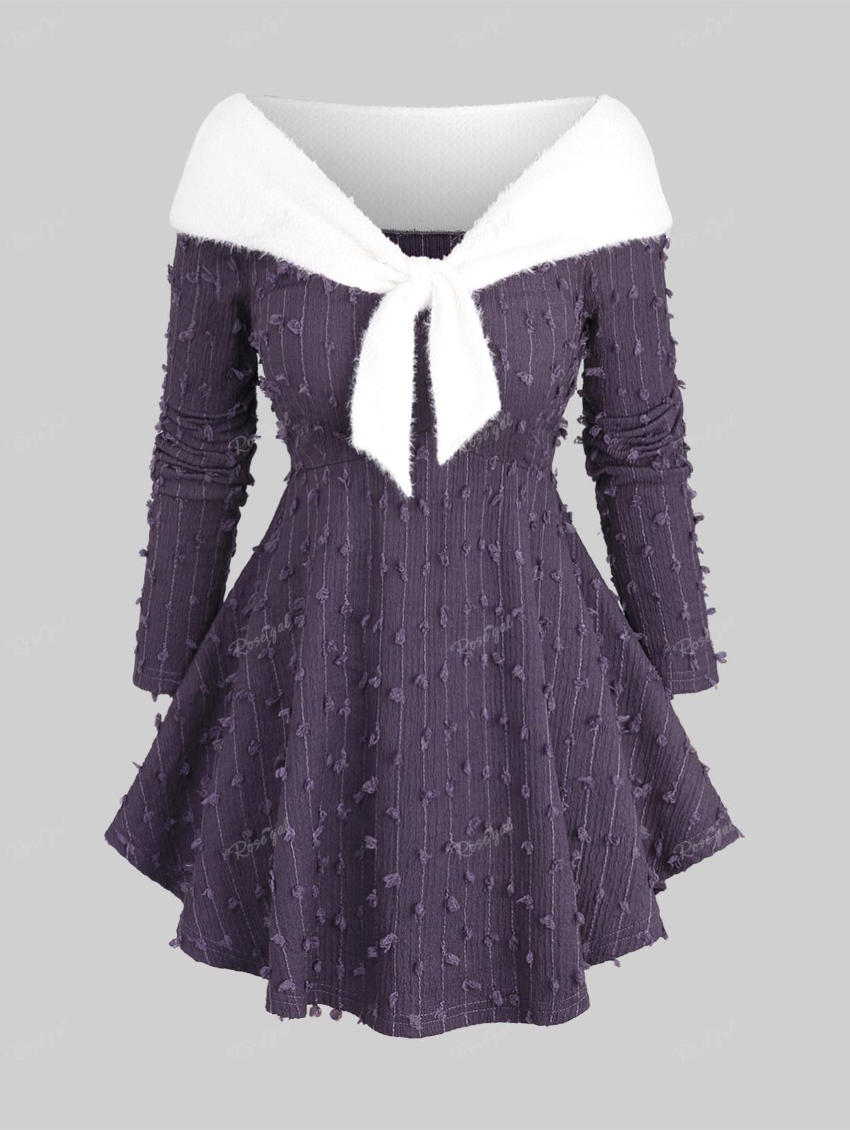 Rosegal Plus Size Пушистый топ с контрастной переплетной вставкой в швейцарский горошек и текстурированной завязкой в стиле пэчворк с длинными рукавами фиолетовый
Rosegal Plus Size Пушистый топ с контрастной переплетной вставкой в швейцарский горошек и текстурированной завязкой в стиле пэчворк с длинными рукавами фиолетовый