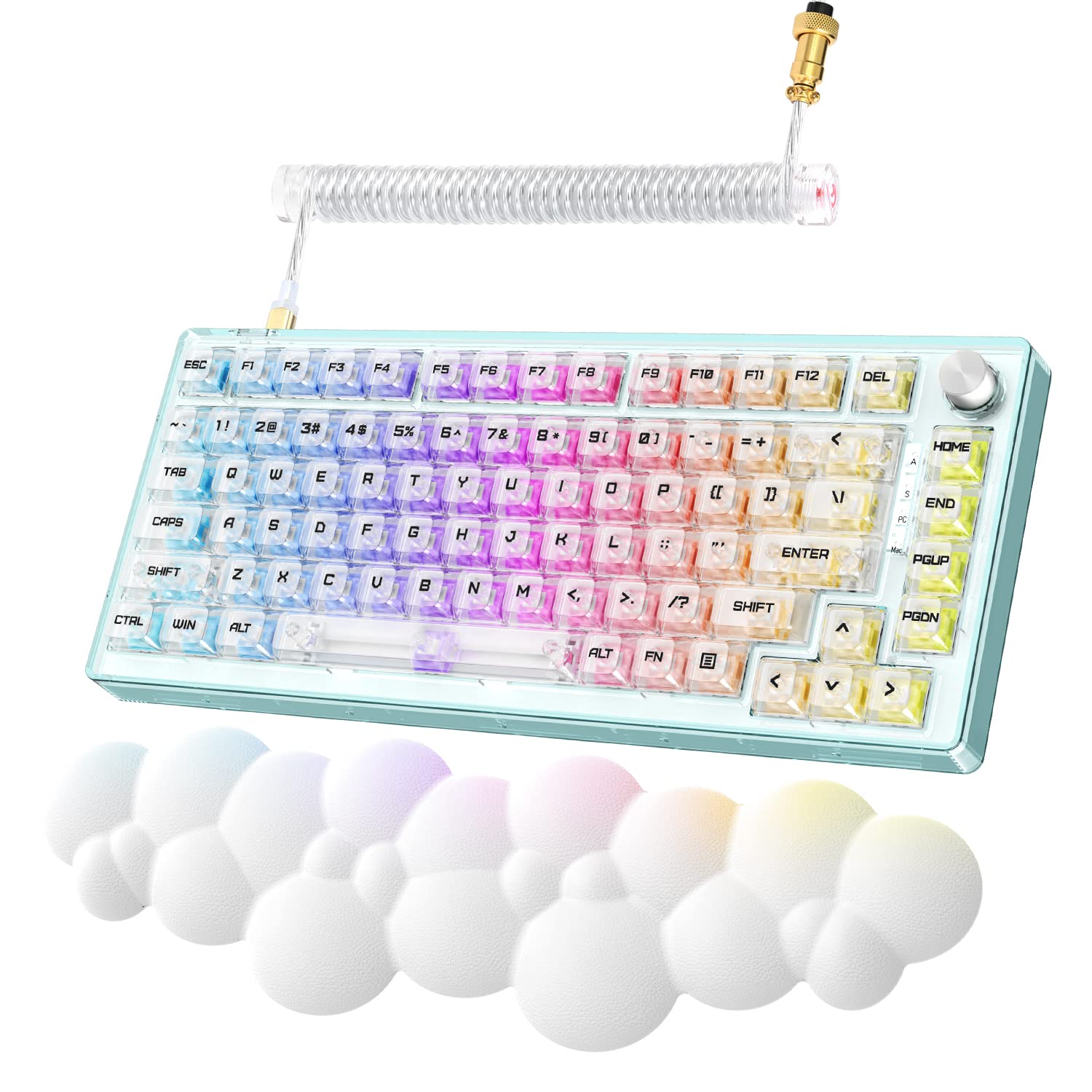 MAGIC-REFINER MK 32 Mechanical Gaming Keyboard Set, 75% Wired Transparent Keyboard, Apex Pro TKL Keyboard Hot Swap 82 Keys, Cloud Wrist Rest and
MAGIC-REFINER MK 32 Mechanical Gaming Keyboard Set, 75% Wired Transparent Keyboard, Apex Pro TKL Keyboard Hot Swap 82 Keys, Cloud Wrist Rest and
