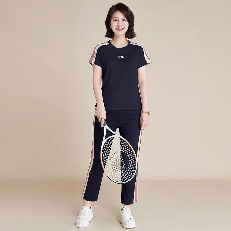 Mom s Summer Ice Silk Two-Piece Set: Fashionable Short-Sleeve T-Shirt & Plus Size Sportswear for Women 2XL (suggested 130-150 jin)
Mom s Summer Ice Silk Two-Piece Set: Fashionable Short-Sleeve T-Shirt & Plus Size Sportswear for Women 2XL (suggested 130-150 jin)