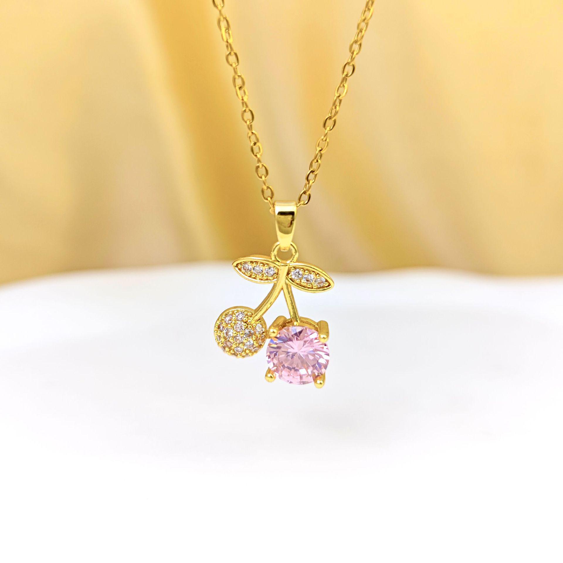 Sweet Little Cherry Micro-Inlaid Necklace: Elegant, Luxurious & Versatile Cherry Collarbone Chain for Women.
Sweet Little Cherry Micro-Inlaid Necklace: Elegant, Luxurious & Versatile Cherry Collarbone Chain for Women.