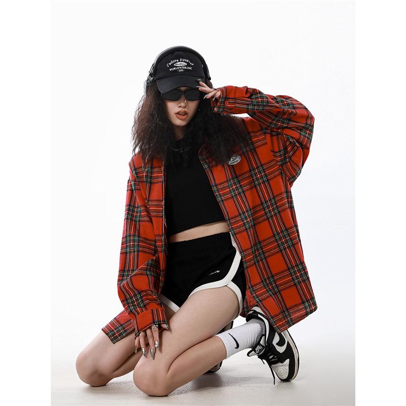 ICH MODE Women s Retro Plaid Shirt Jacket - Autumn Versatile Long Sleeve Loose Fit XL 140-160 Jin червоний
ICH MODE Women s Retro Plaid Shirt Jacket - Autumn Versatile Long Sleeve Loose Fit XL 140-160 Jin червоний