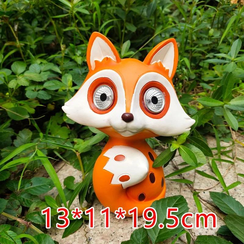 Творческий Маленький Лисёнок Солнечная Лампа Сад Вилла Украшения Ремесла Садовые Украшения Уличное Украшение оранжевый