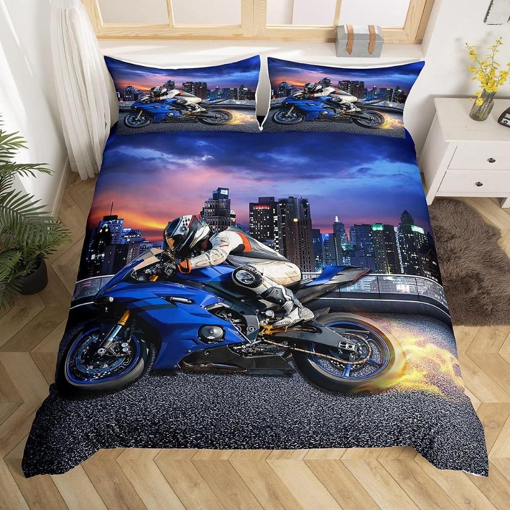 Motocross Bedding Sets, 3D Printed Pattern of Extreme Sports Motorcycle Theme Duvet Cover with 2 Pillowcases, Adults and Kids 90x200cm
Motocross Bedding Sets, 3D Printed Pattern of Extreme Sports Motorcycle Theme Duvet Cover with 2 Pillowcases, Adults and Kids 90x200cm