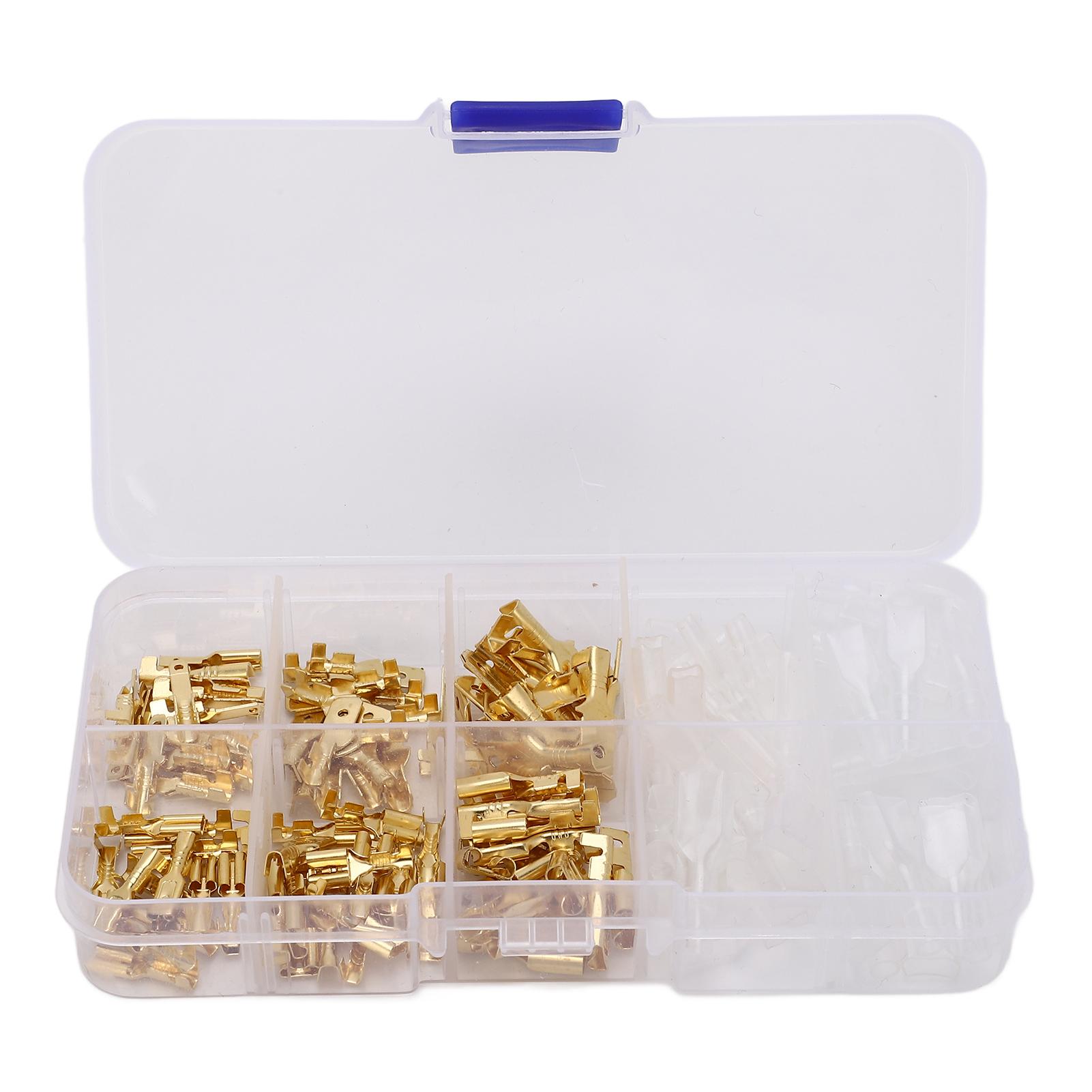 135Pcs Gold Cold Pressed Male Female Spade Terminals Set Cold Crimp Terminal Kit 2.8 4.8 6.3mm
135Pcs Gold Cold Pressed Male Female Spade Terminals Set Cold Crimp Terminal Kit 2.8 4.8 6.3mm