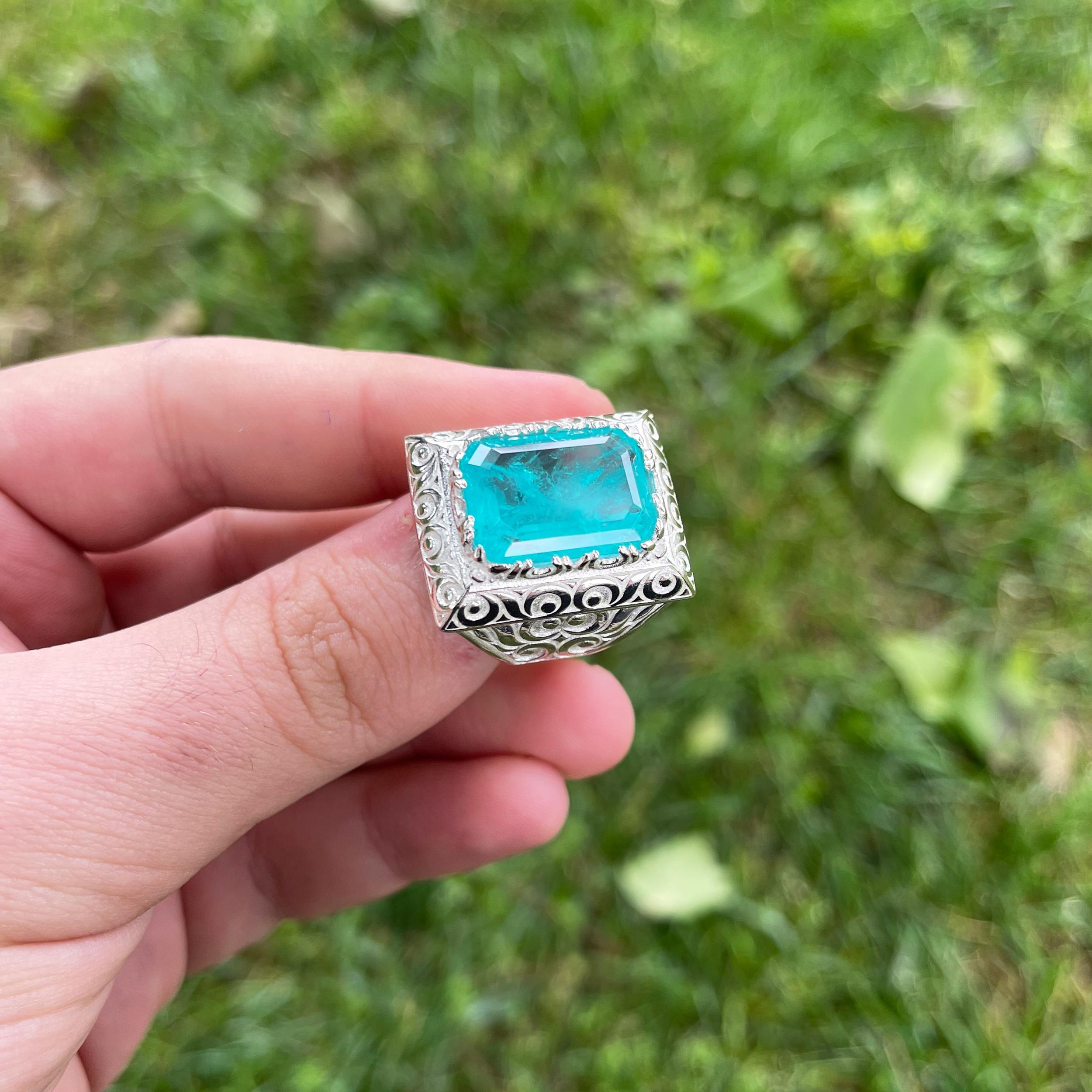 Turkish Artisan Men s Ring – 925 Sterling Silver Paraiba Stone Jewelry, Natural Unique Ice Green Paraiba Tourmaline Men s Ring 7 срібний
Turkish Artisan Men s Ring – 925 Sterling Silver Paraiba Stone Jewelry, Natural Unique Ice Green Paraiba Tourmaline Men s Ring 7 срібний