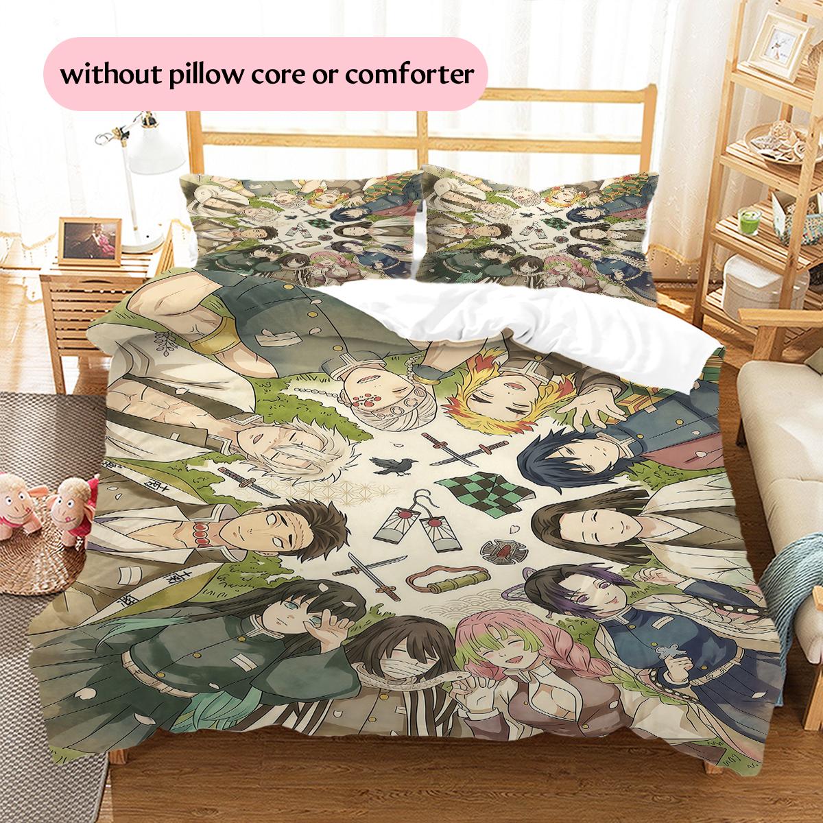 Demon Slayer Characters & Elements Pattern Bedding Home Decoration Festival Gift (1 * duvet cover + 2 * pillowcase, without core) 135x200cm
Demon Slayer Characters & Elements Pattern Bedding Home Decoration Festival Gift (1 * duvet cover + 2 * pillowcase, without core) 135x200cm