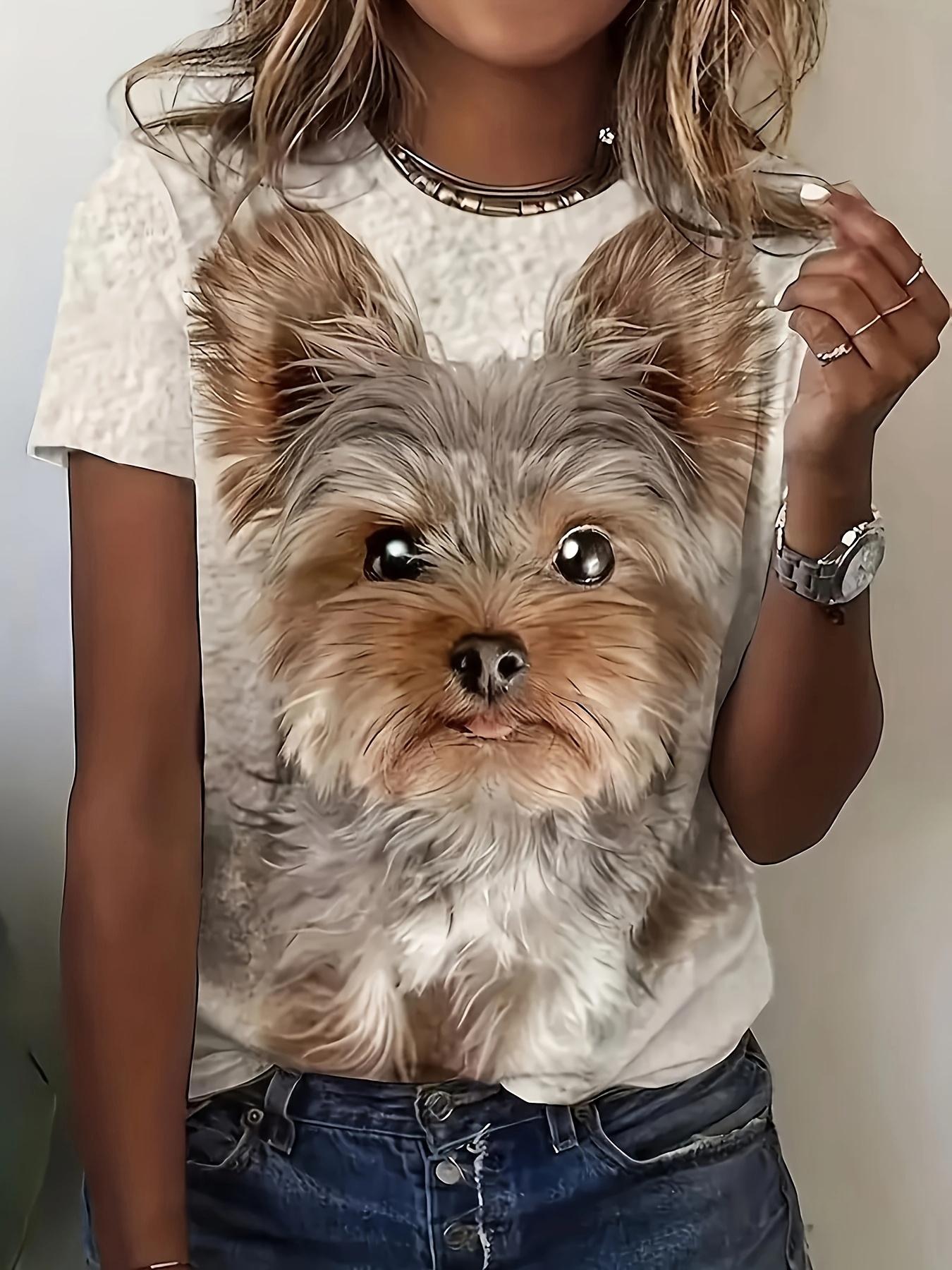 Eryu Targeted Summer New Style Pullover Personalized Easy Printed Round Neck Short Sleeve Women S T-Shirt Loose Cute Little Dog Print European And Ame L дубильна кора
Eryu Targeted Summer New Style Pullover Personalized Easy Printed Round Neck Short Sleeve Women S T-Shirt Loose Cute Little Dog Print European And Ame L дубильна кора