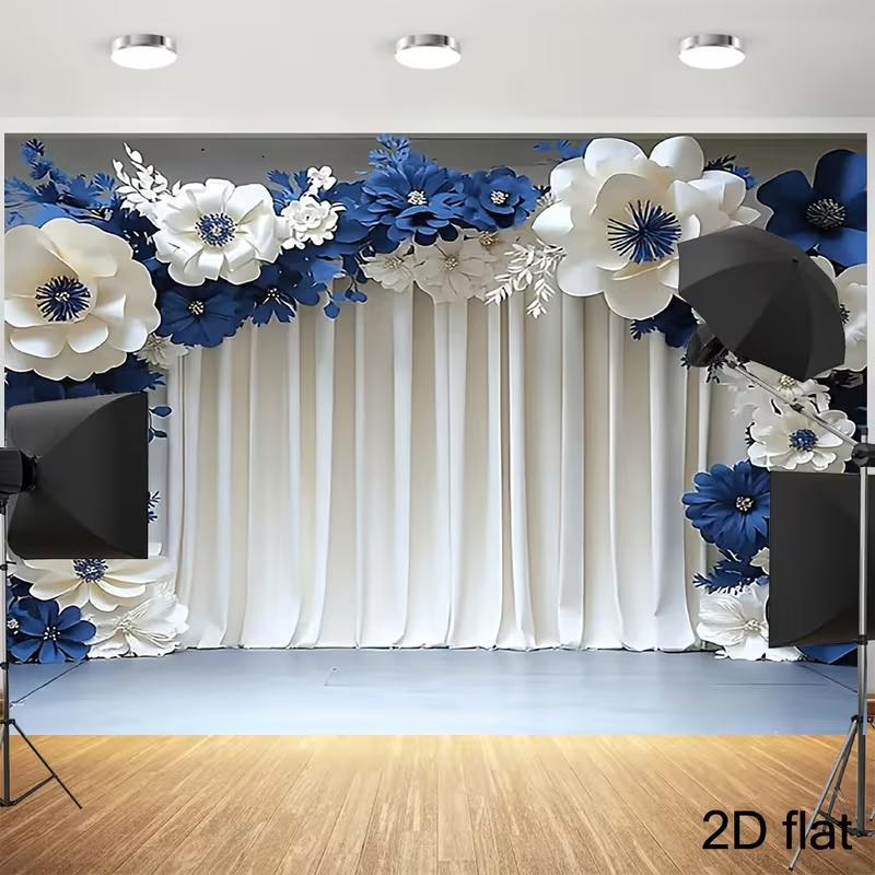 2D Blue White Floral Backdrop Curtain Wedding Ceremony Photo Background 47.2x31.5inch/120*80cm
2D Blue White Floral Backdrop Curtain Wedding Ceremony Photo Background 47.2x31.5inch/120*80cm