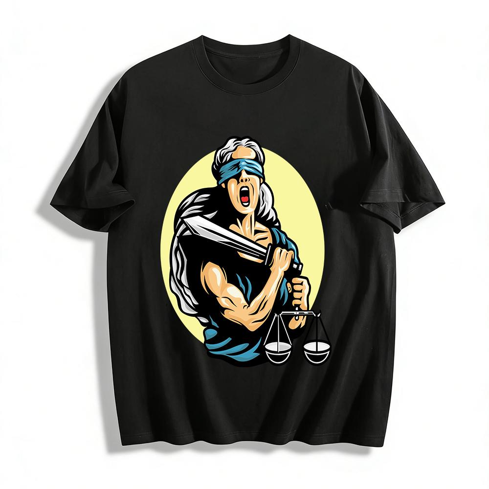 Themis Goddess Of Justice Print T-Shirt Retro Law Culture Top Pure cotton T-shirt XXS
Themis Goddess Of Justice Print T-Shirt Retro Law Culture Top Pure cotton T-shirt XXS